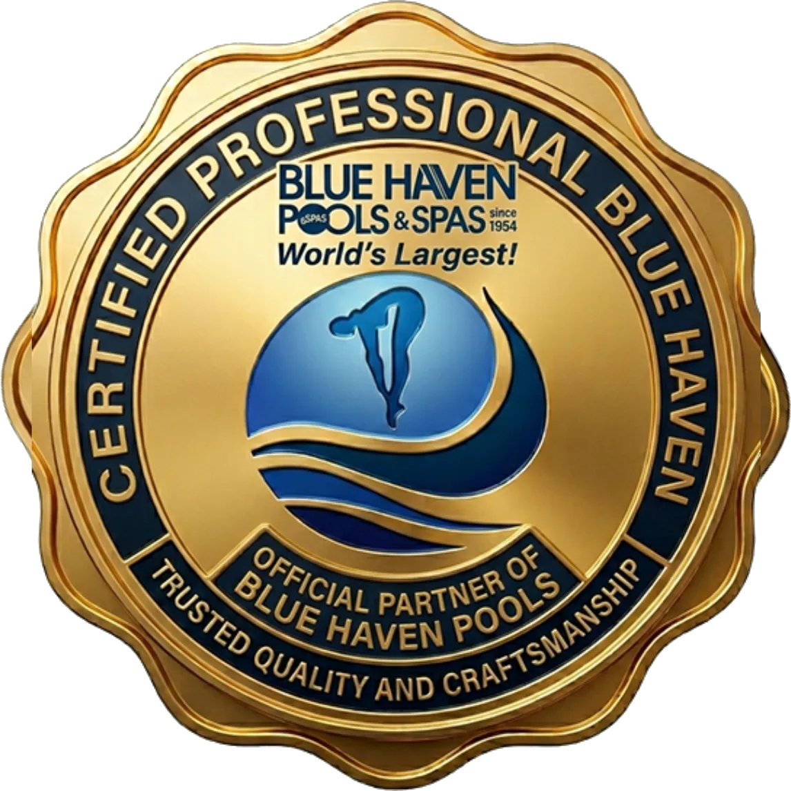 Certified professional — Official partner of Blue Haven Pools