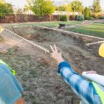 Before and After Pool Build Construction Site.